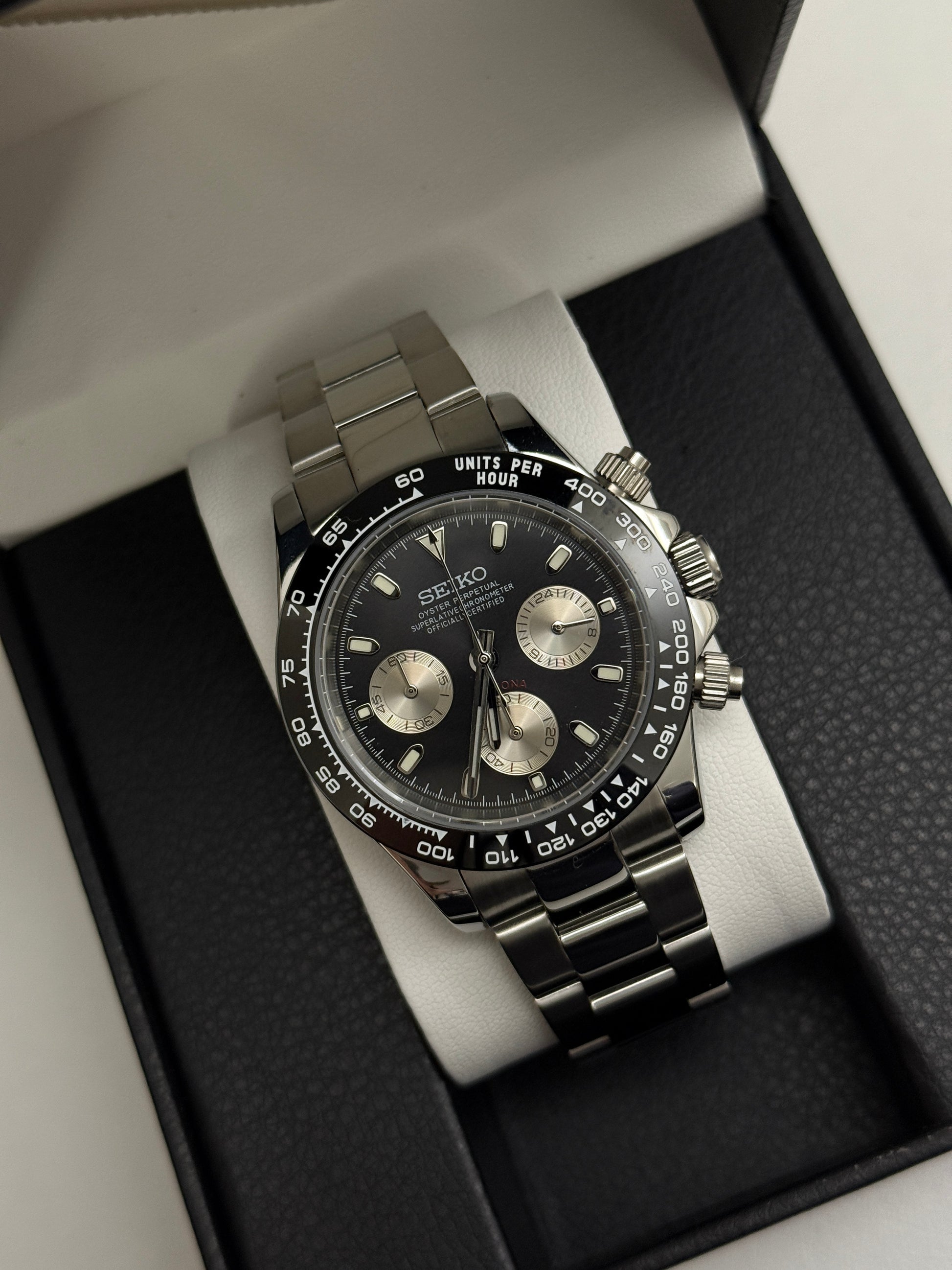 Seiko Mod Daytona Black