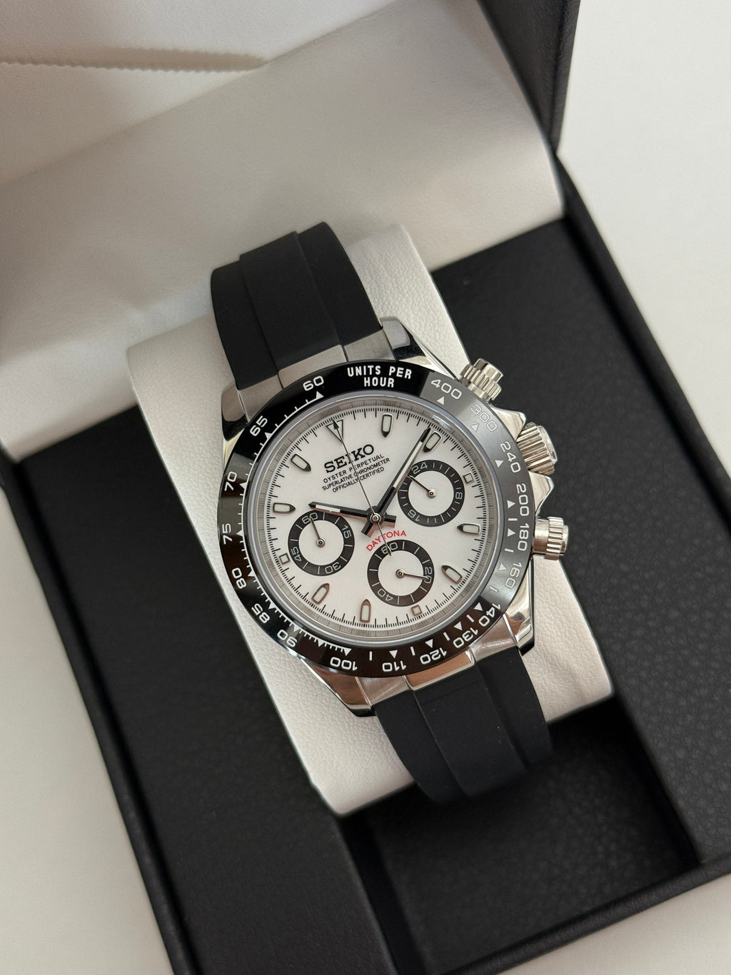 Seiko Mod Daytona Black and White – hronograf, 40mm