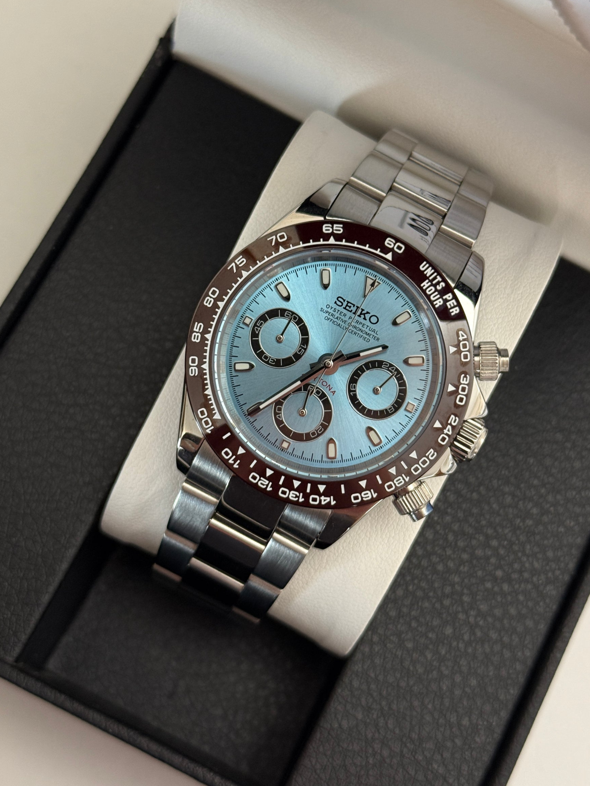 Seiko Mod Daytona Brown-Blue