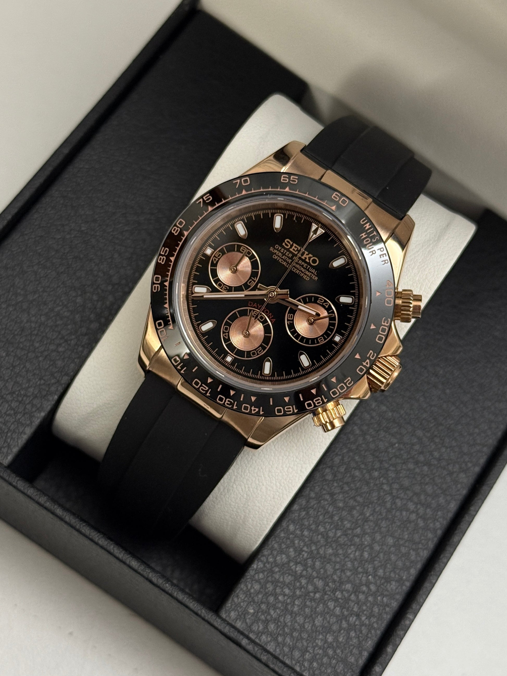 Seiko Mod Daytona Rose Gold