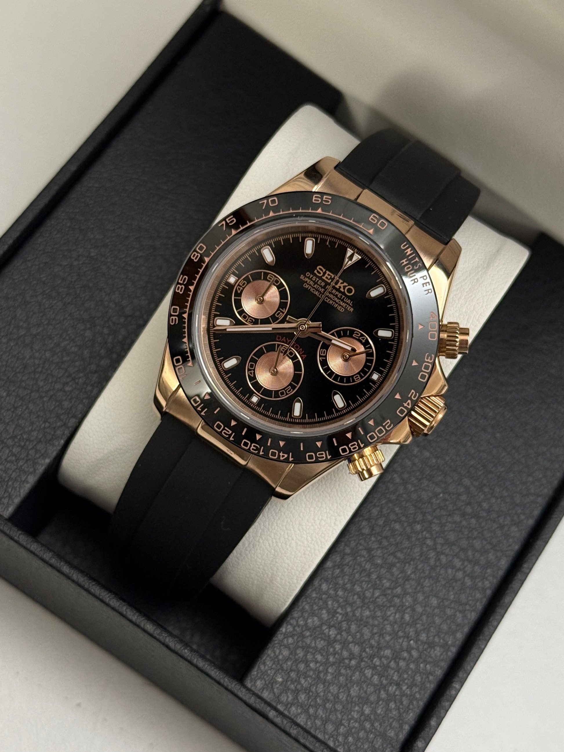 Seiko Mod Daytona Rose Gold