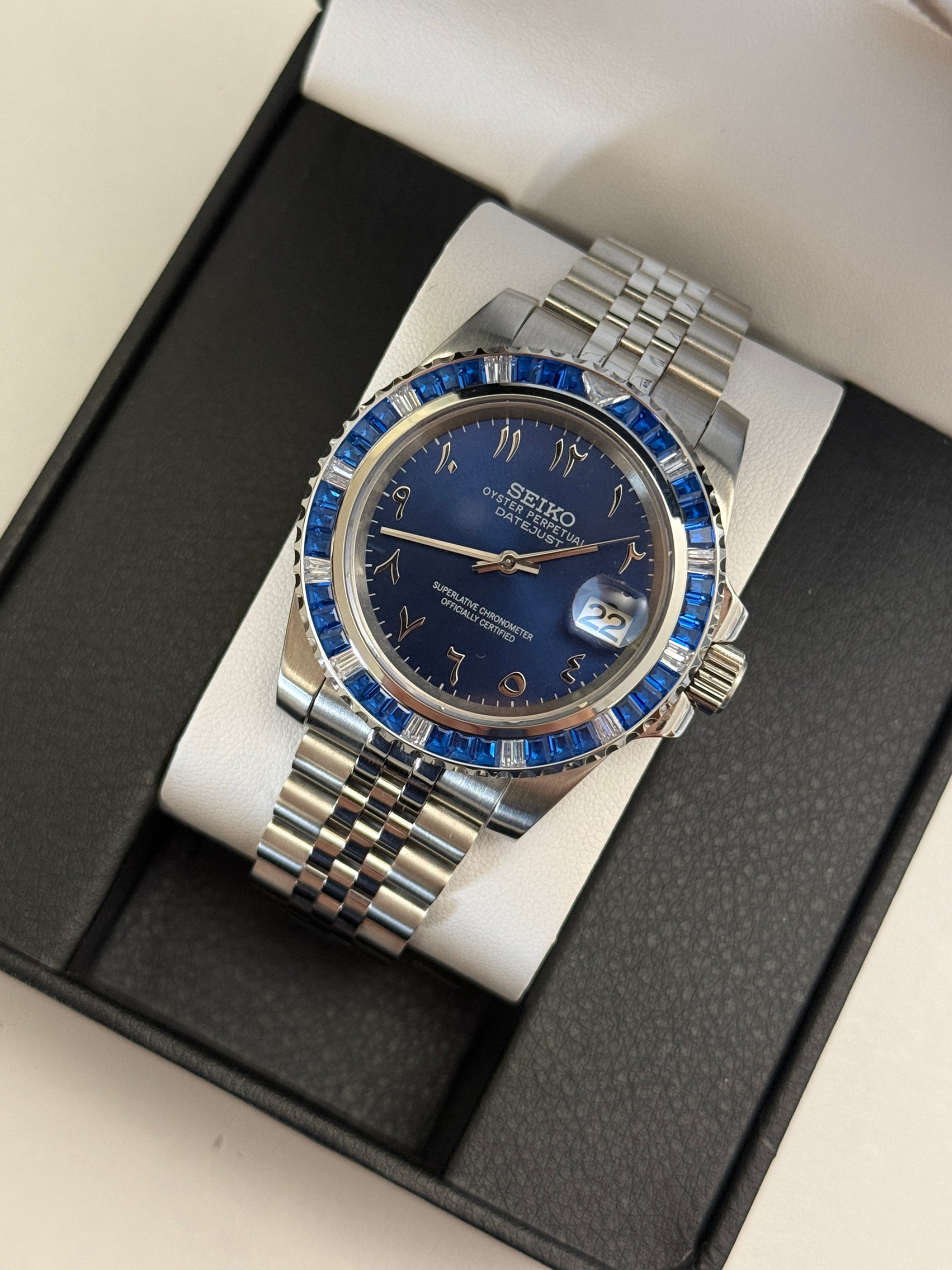 Seiko Mod Blue Gem Arabic Submariner