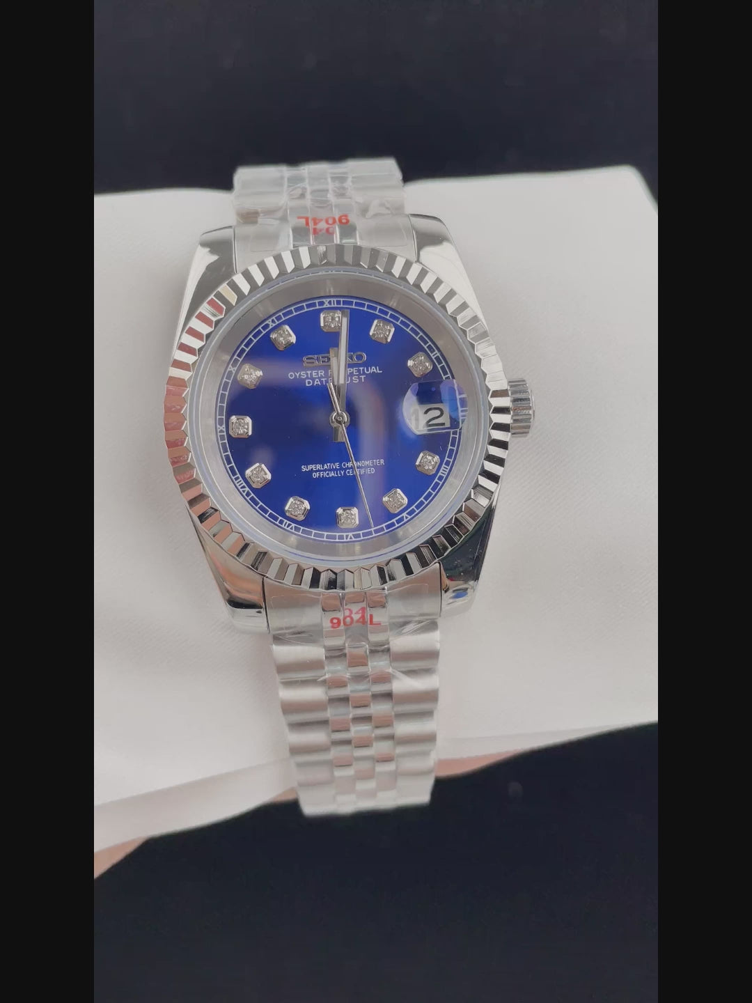 Seiko Mod Date Just Blue Diamond – automatski sat, 40mm i 36mm