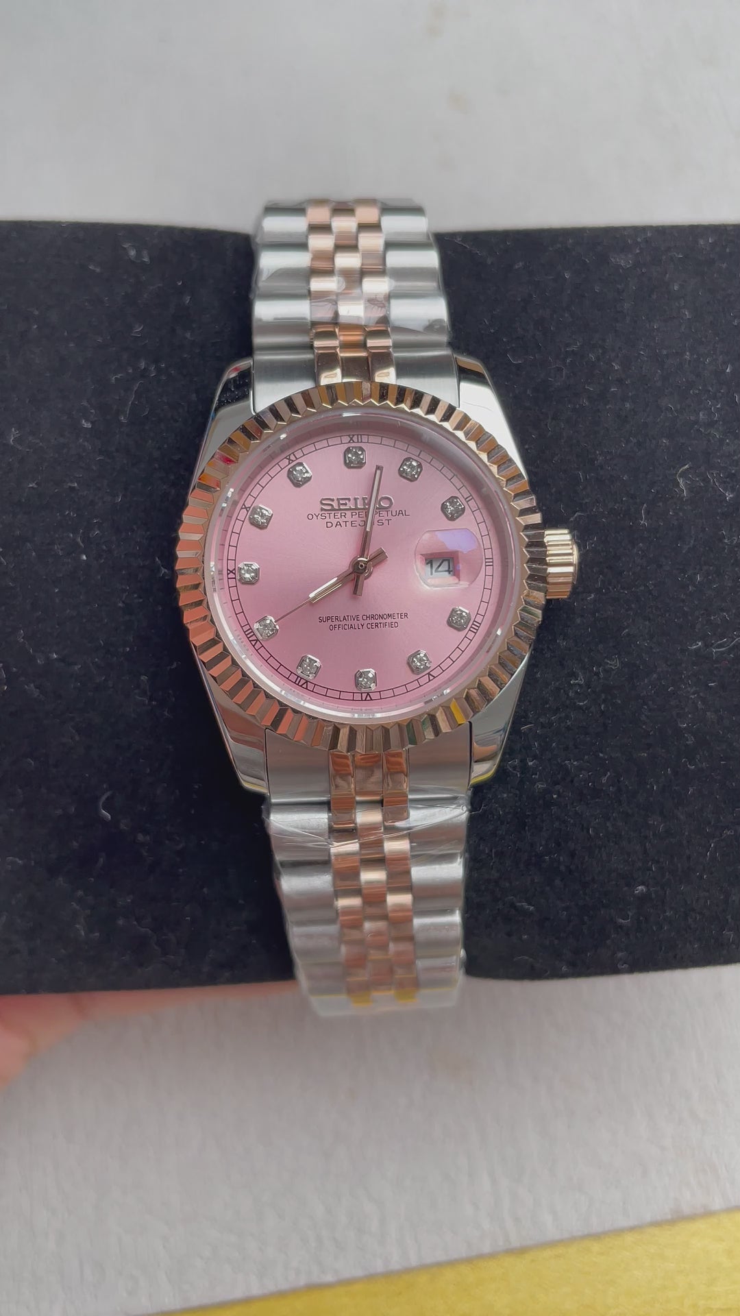 Seiko Mod Date Just Rose Gold Pink