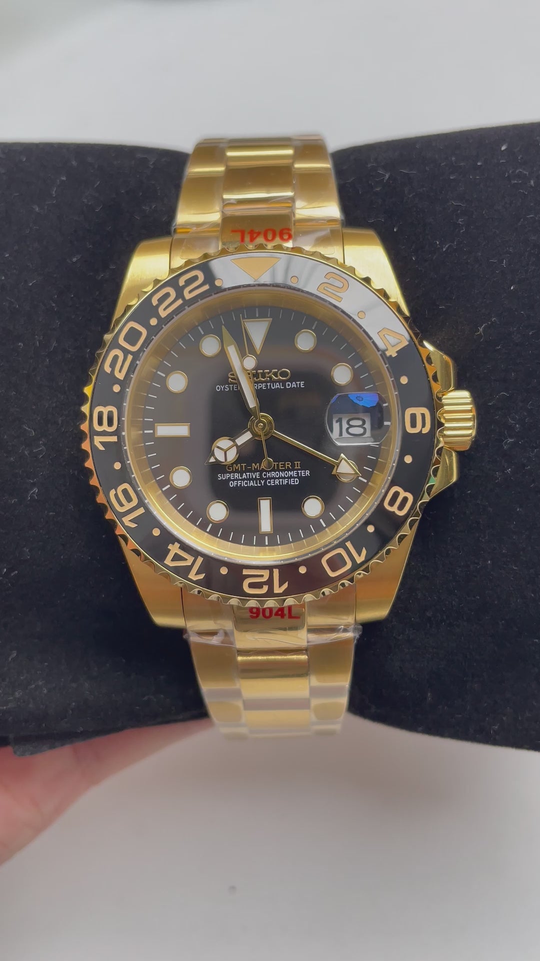 Seiko Mod GMT Gold – automatski GMT sat, 40mm