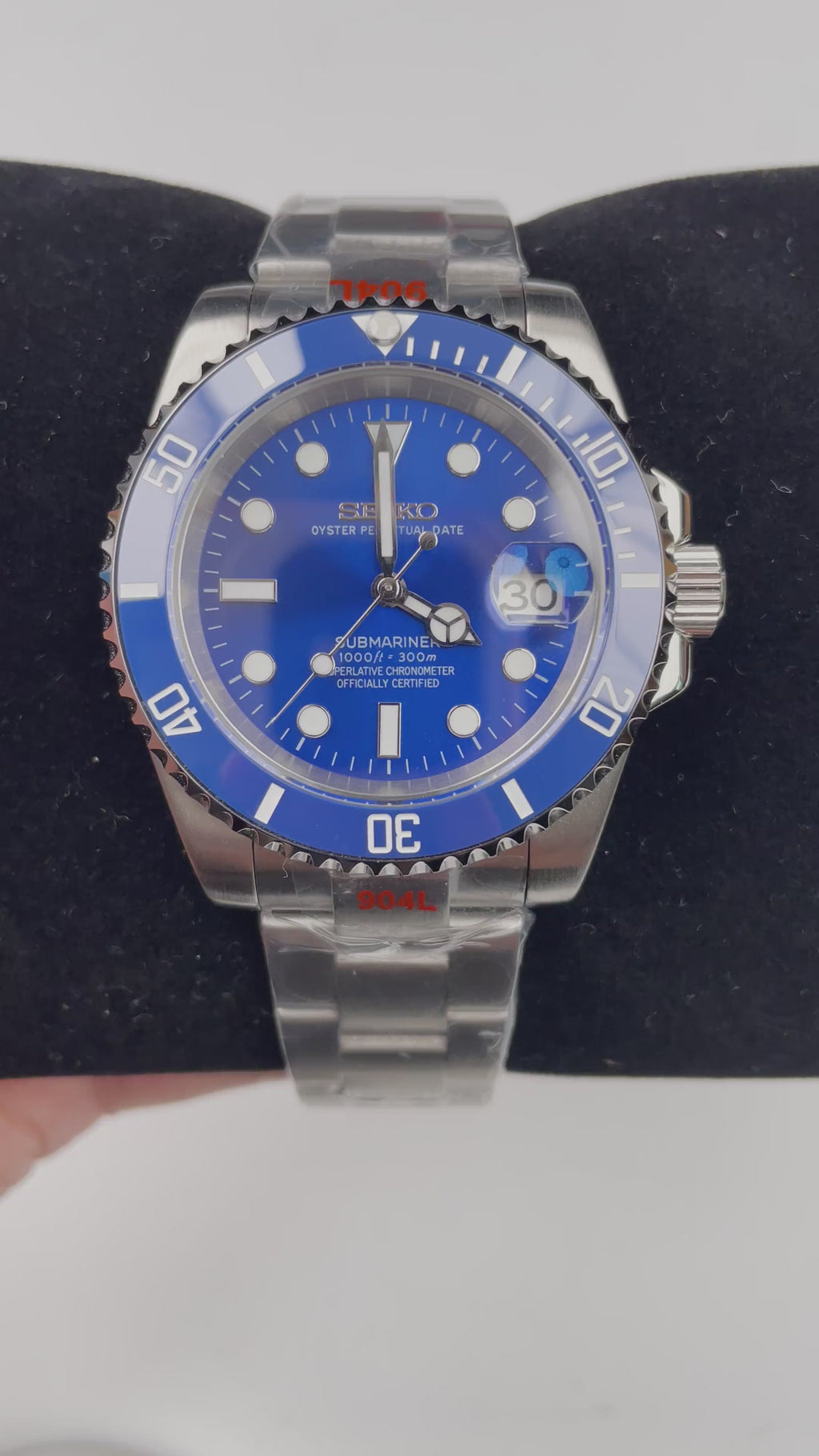 Seiko Mod Submariner Blue II – automatski sat, 40mm