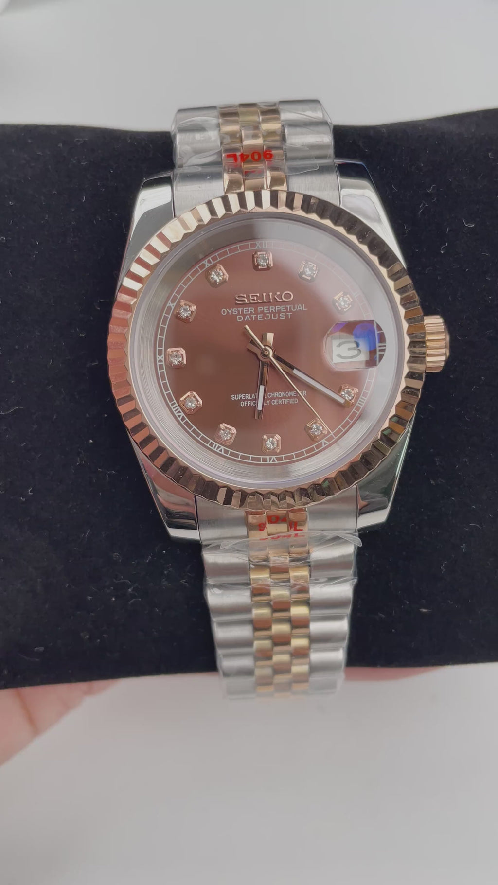 Seiko Mod Date Just Two Tone Chocolate – automatski sat, 40mm i 36mm