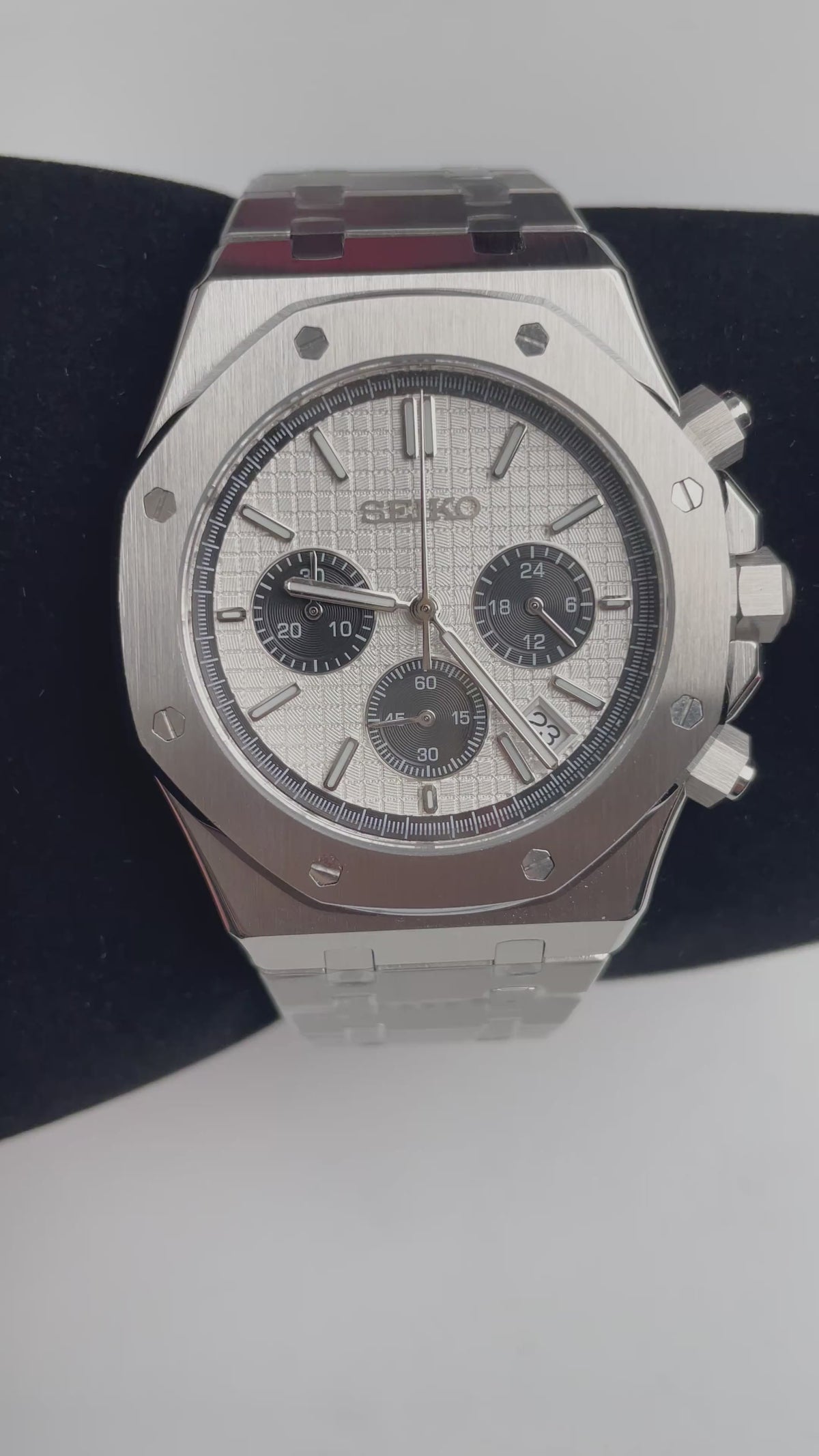 Seiko Mod Royal Oak White – mecha-quartz sat, 42mm
