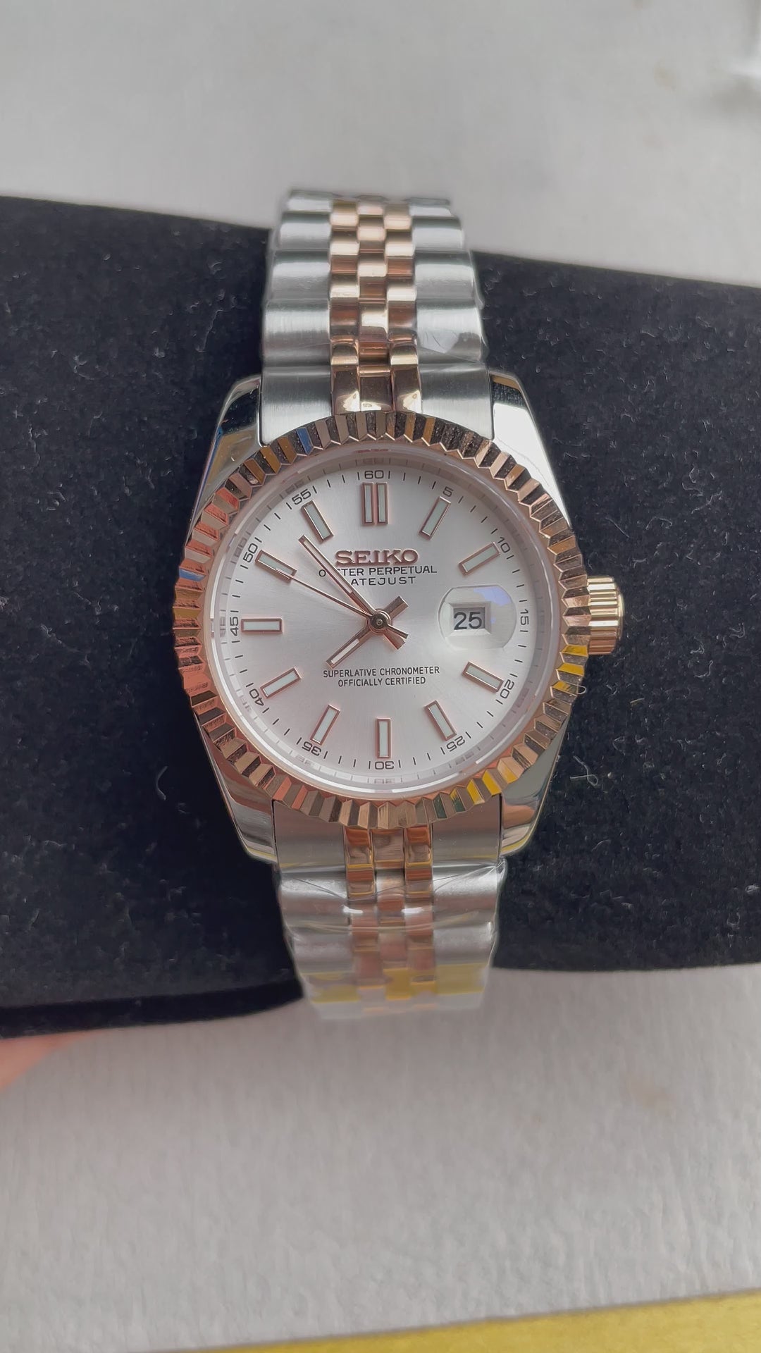 Seiko Mod Date Just Two Tone Rose Gold
