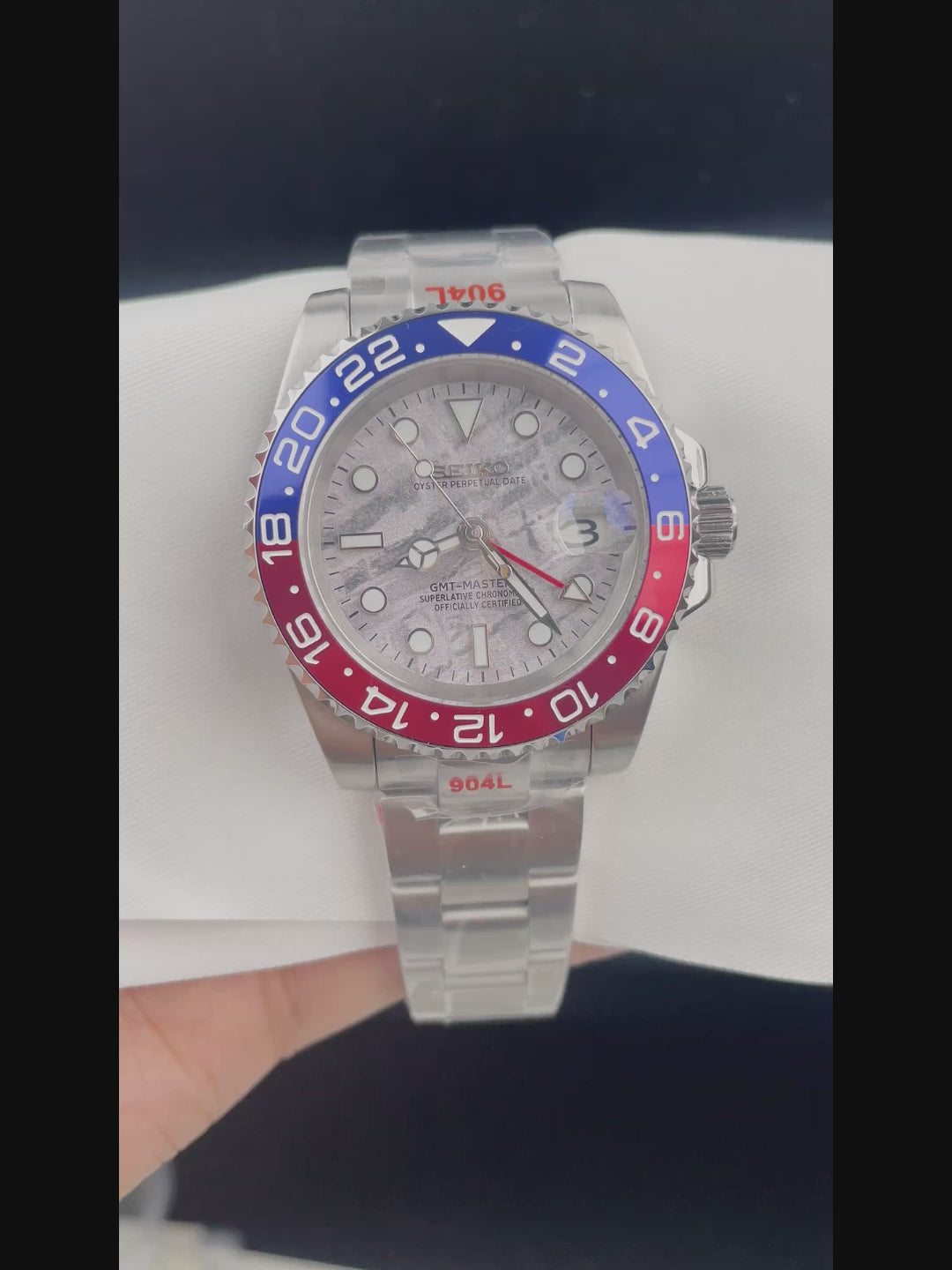 Seiko Mod GMT Pepsi White – automatski GMT sat, 40mm