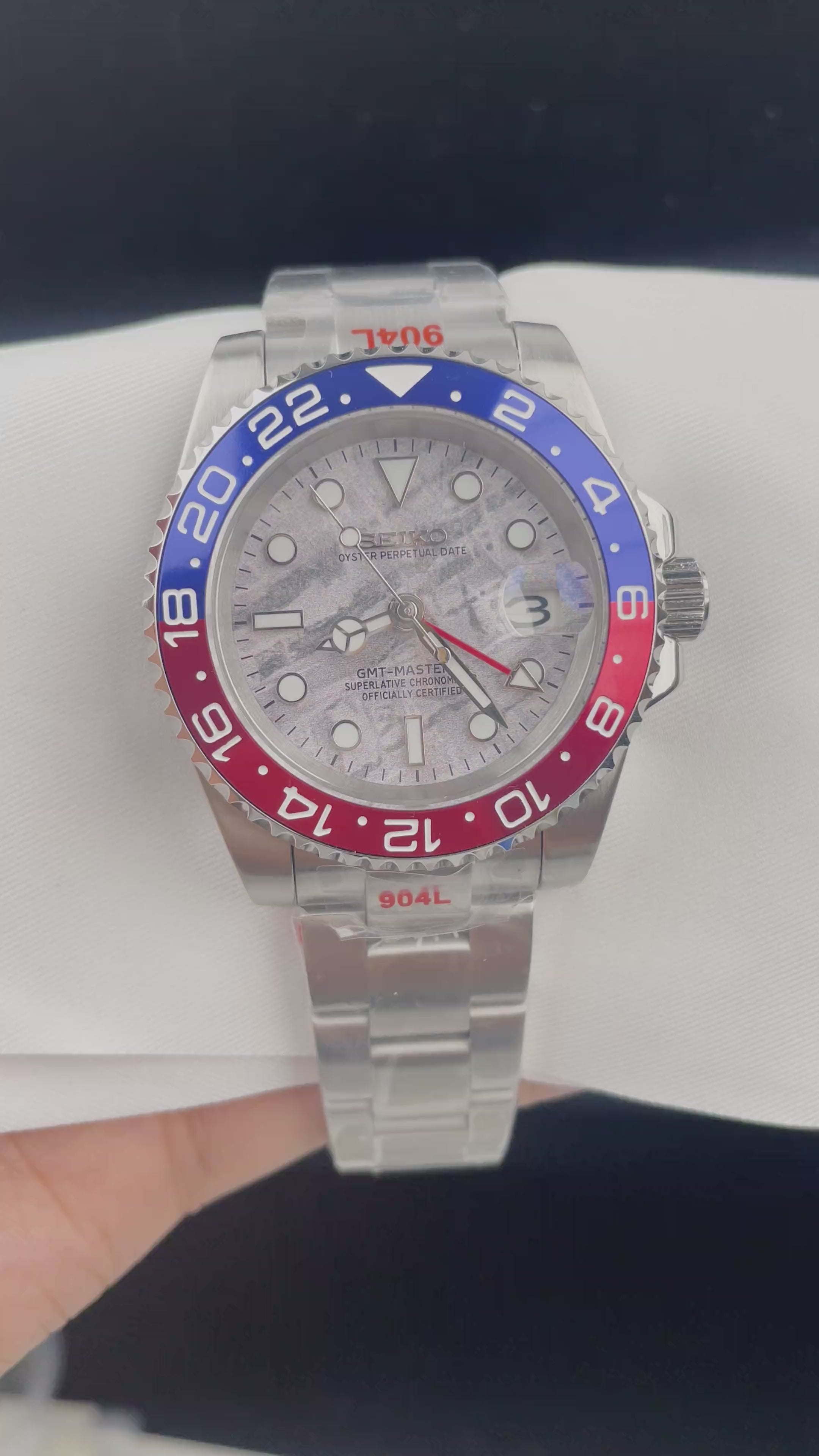 Seiko Mod GMT Pepsi White