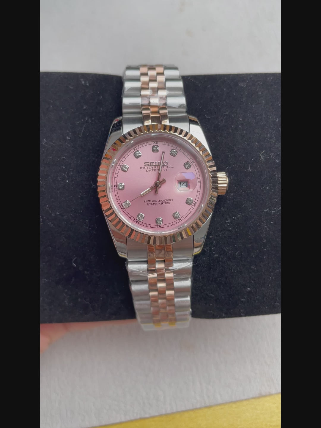 Seiko Mod Date Just Rose Gold Pink – automatski sat, 31mm