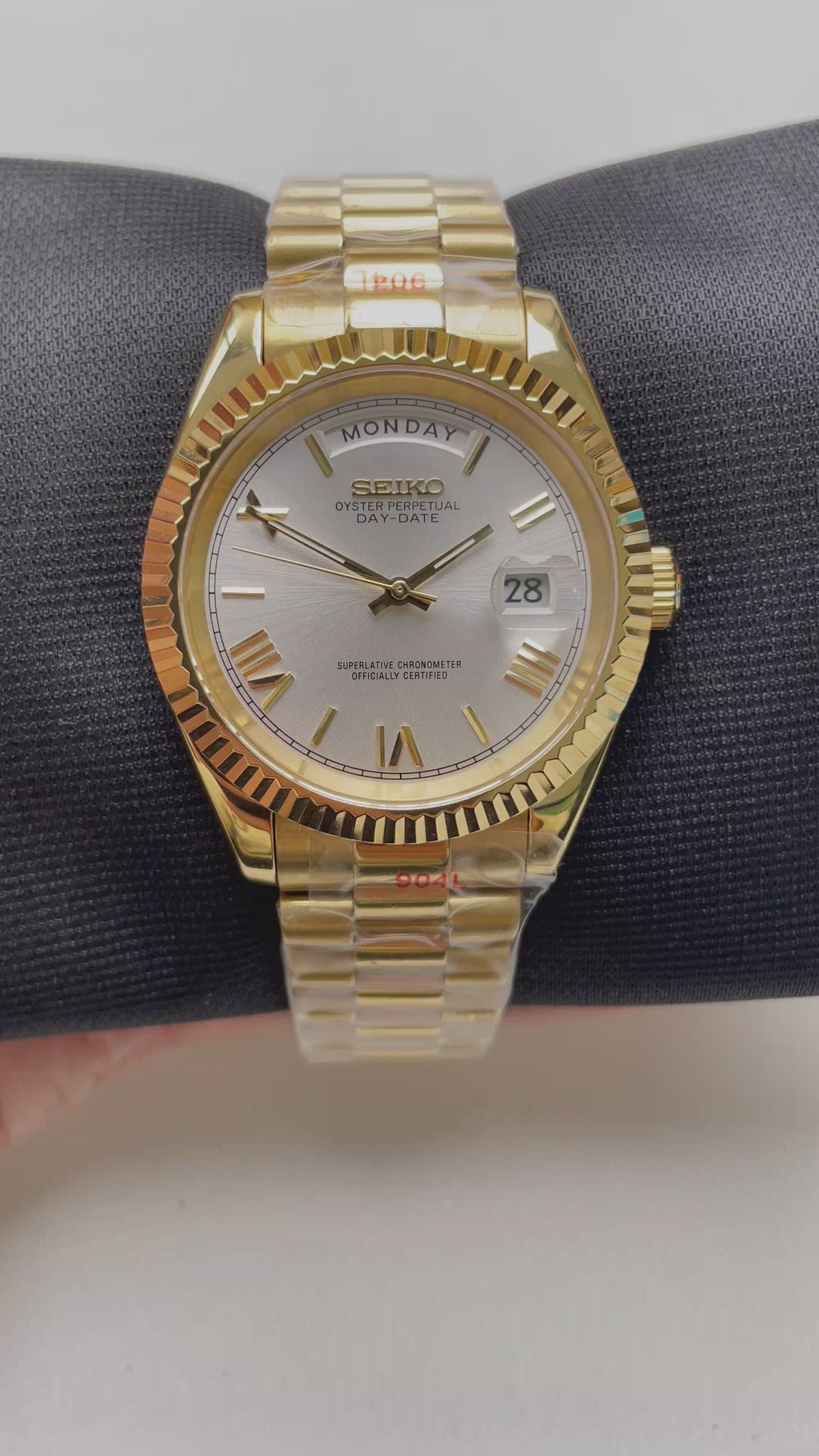 Seiko Mod Miyota Date Day Two Tone – automatski Day-Date sat, 40mm