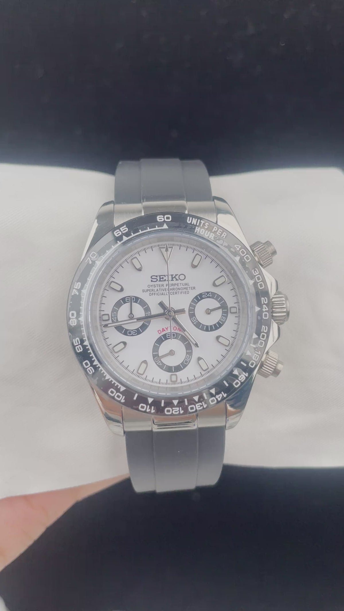 Seiko Mod Daytona Black and White – hronograf, 40mm