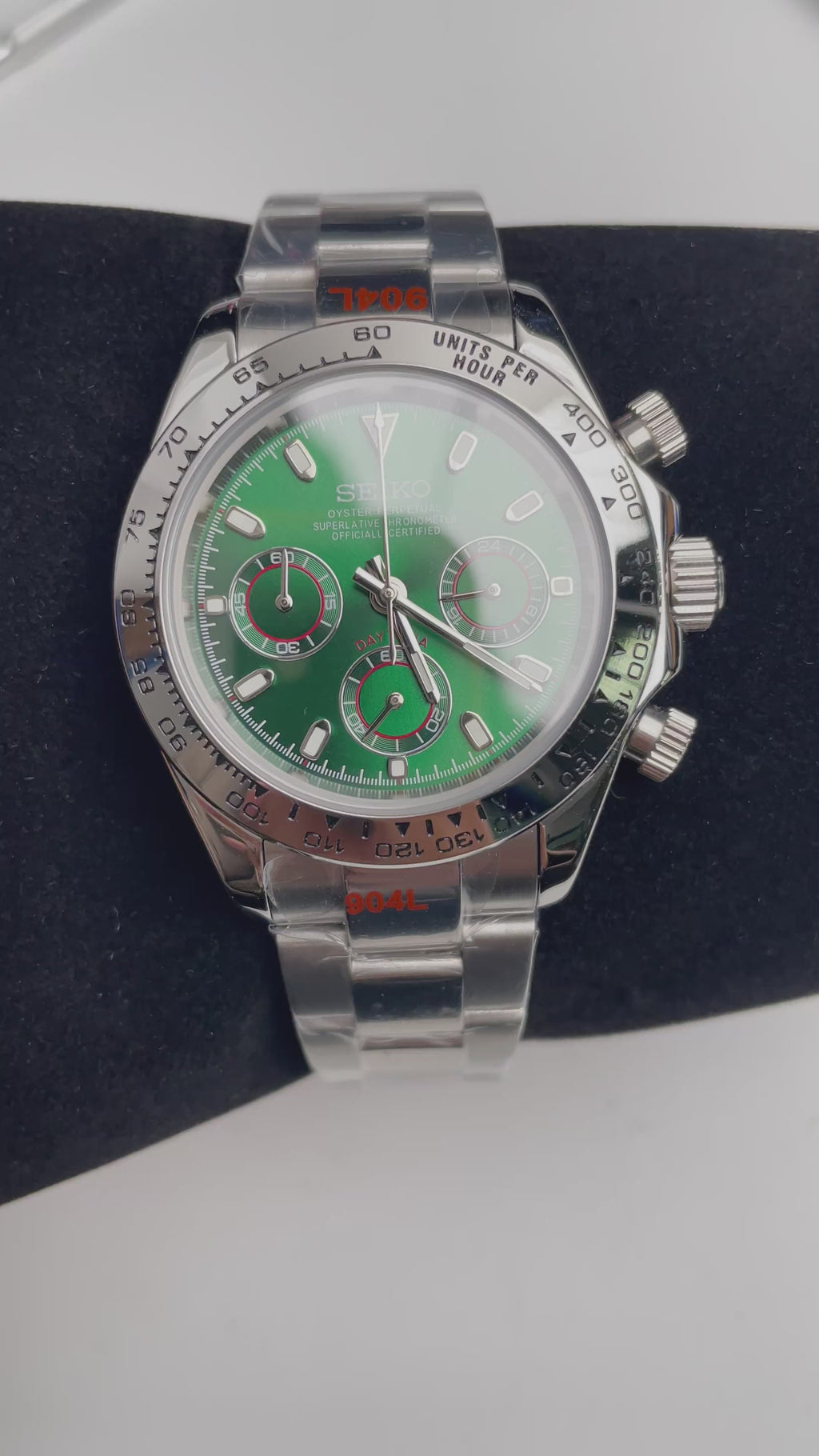 Seiko Mod Daytona Green – hronograf, 40mm