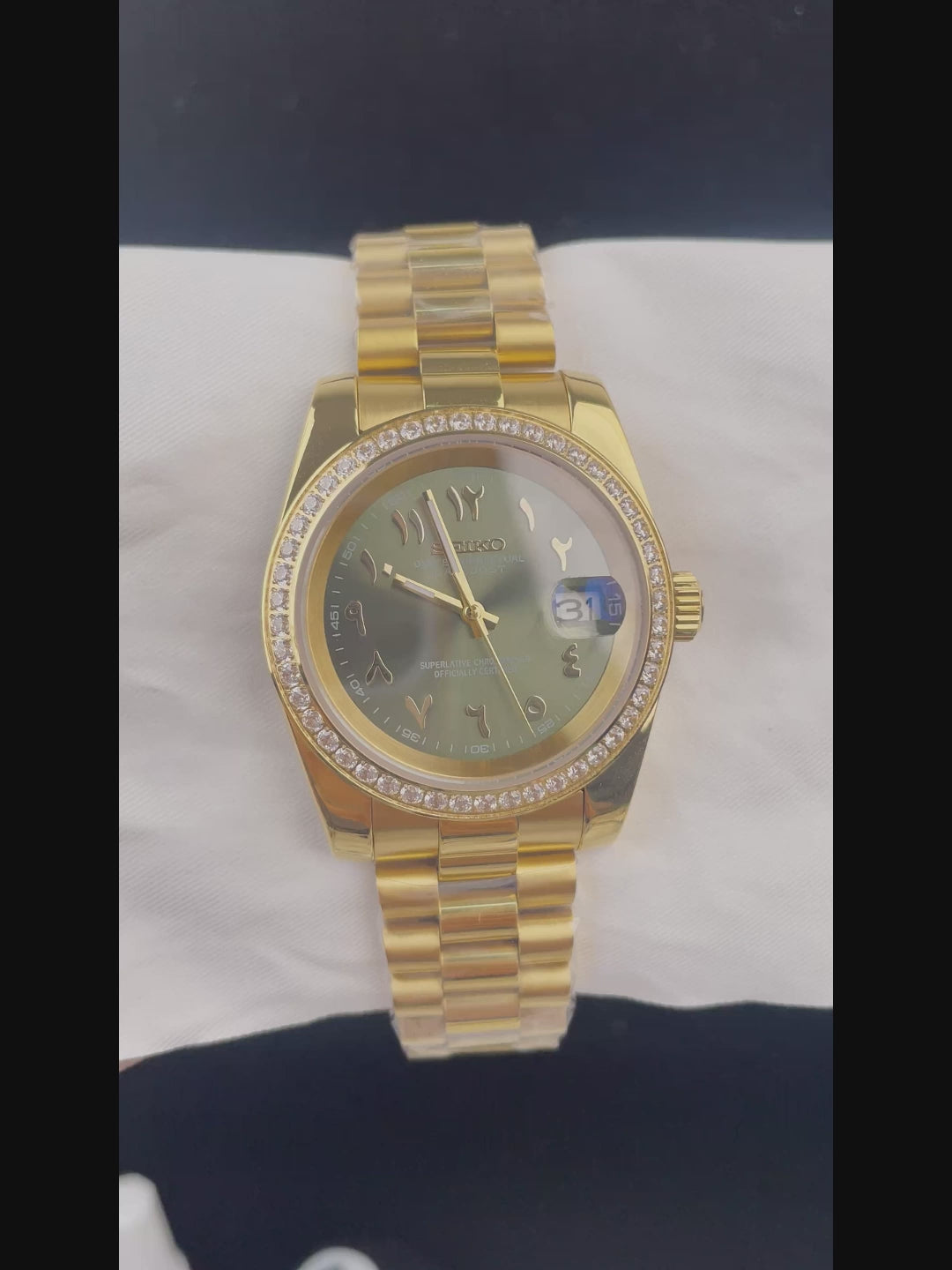 Seiko Mod Date Just Gold Green – automatski sat, 40mm i 36mm