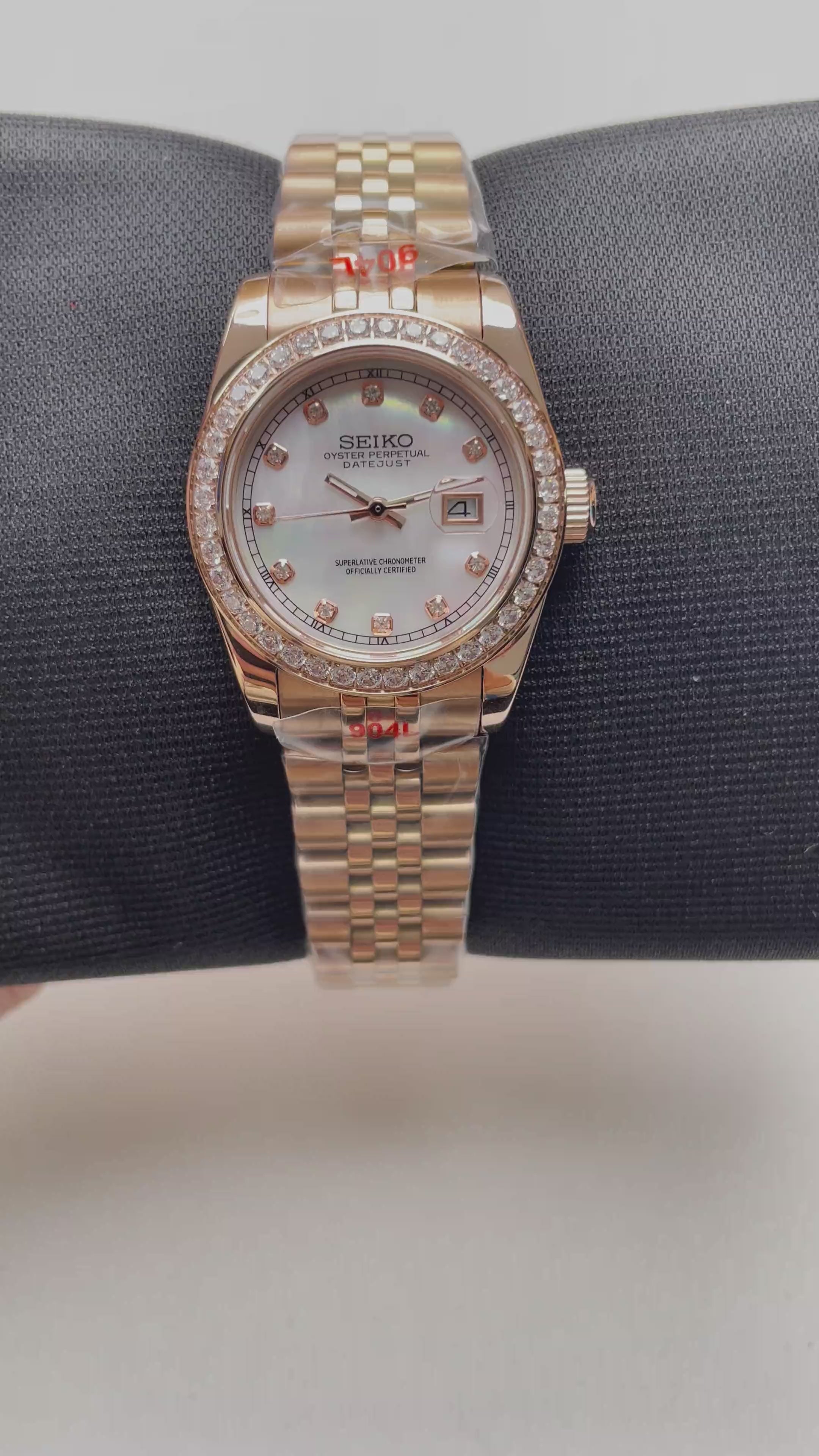 Seiko Mod Date Just Rose Gold Diamond