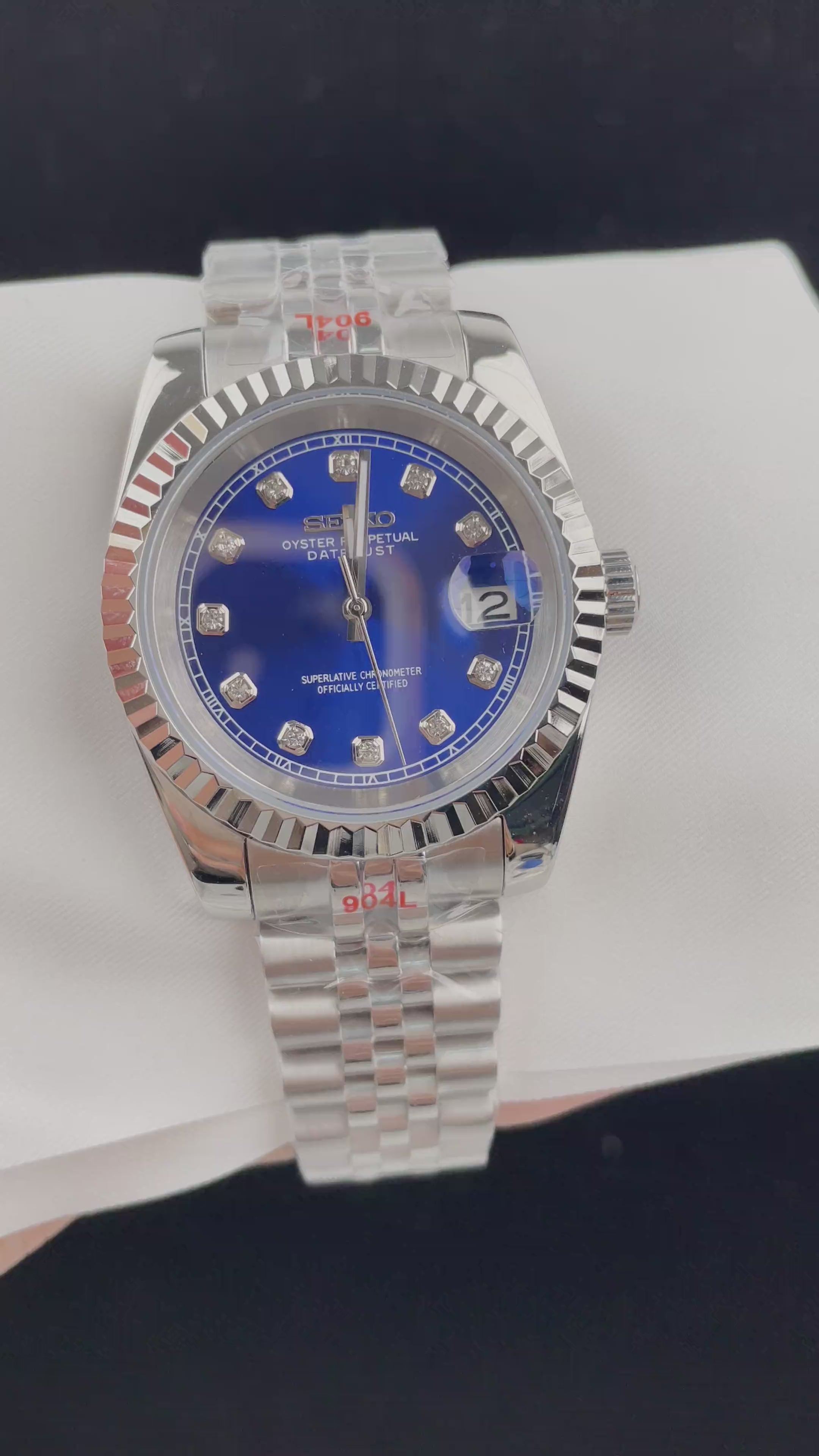 Seiko Mod Date Just Blue Diamond