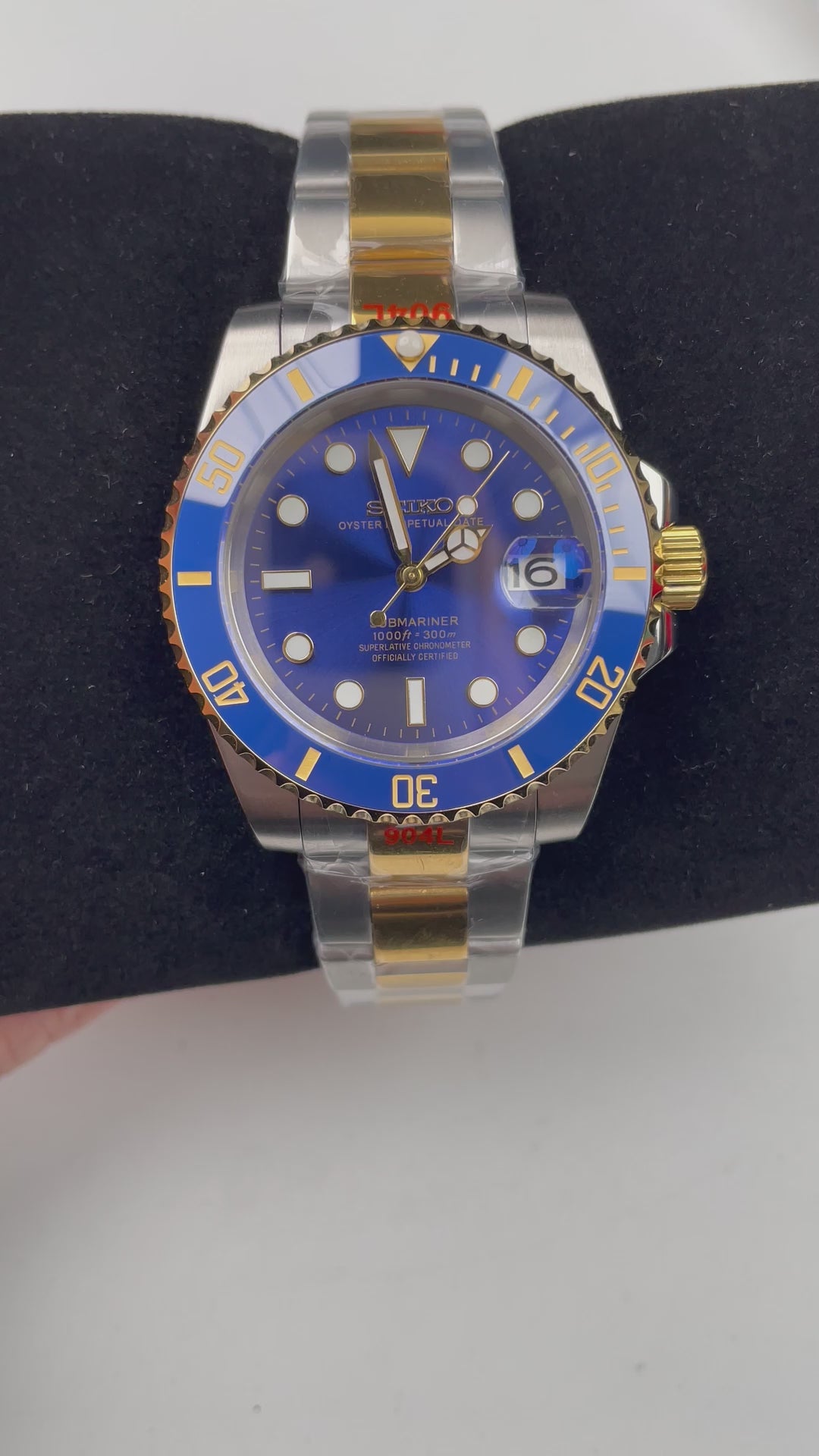 Seiko Mod Submariner Smurf – automatski sat, 40mm